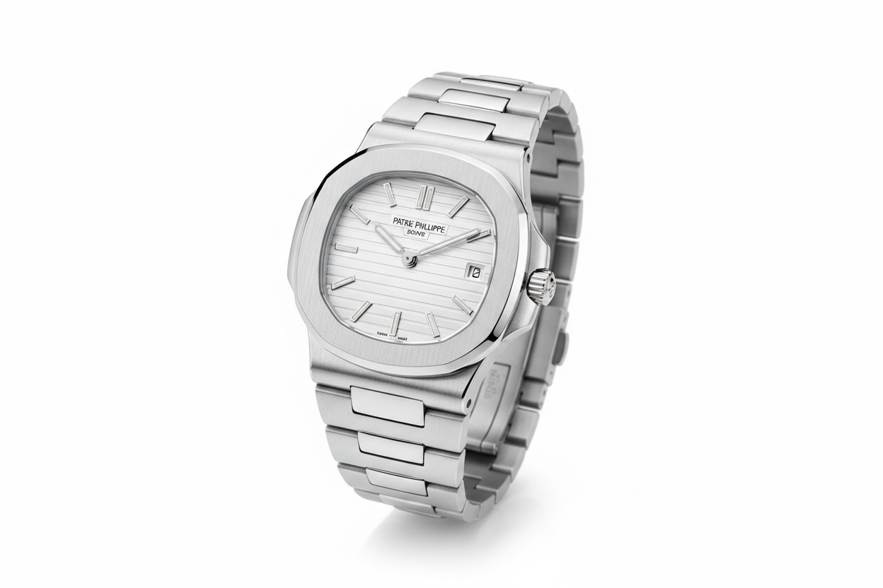 Patek Philippe Nautilus – Silver Chain Black & White Dial