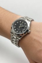 Rolex Watch – silver with black Dial