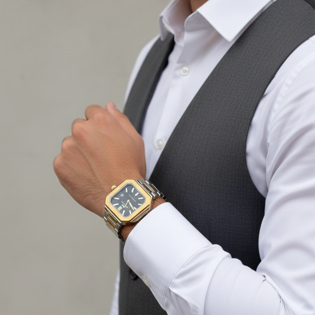 Success Way Cubitus For Him – Two-Tone Silver Dial